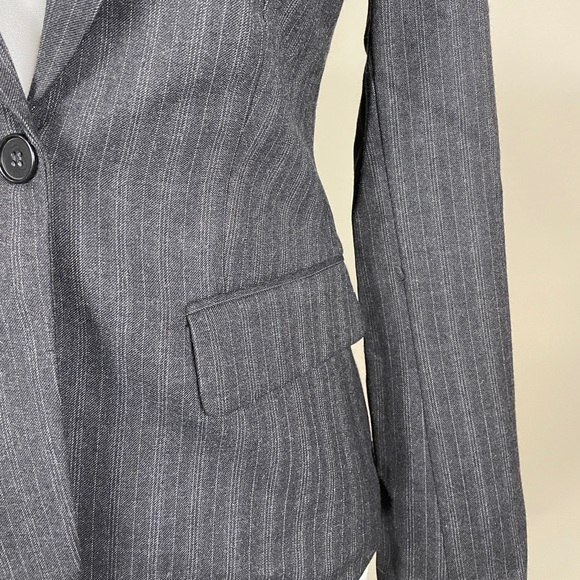 Theory Wool Blazer in a Luxe Grey Stripe - Picture 2 of 6